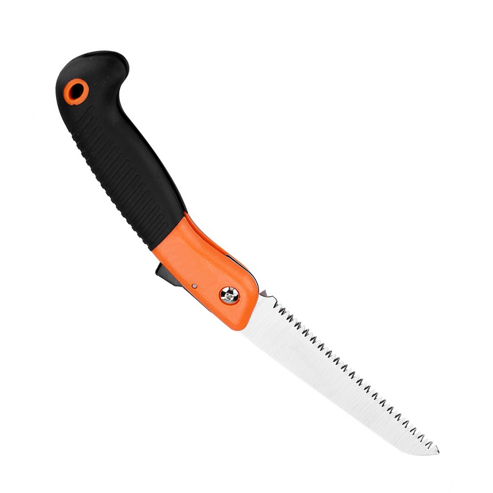 Pruning Saw Folding Hand Saw Tree - เลื่อยตัดกิ่งพับได้สีส้ม เหล็กแมงกานีส ด้ามจับกันลื่น เลื่อยตัดแต่งกิ่งไม้ ด้ามจับนุ่มสบาย พร้อมตัวล็อคเพื่อความปลอดภัย
