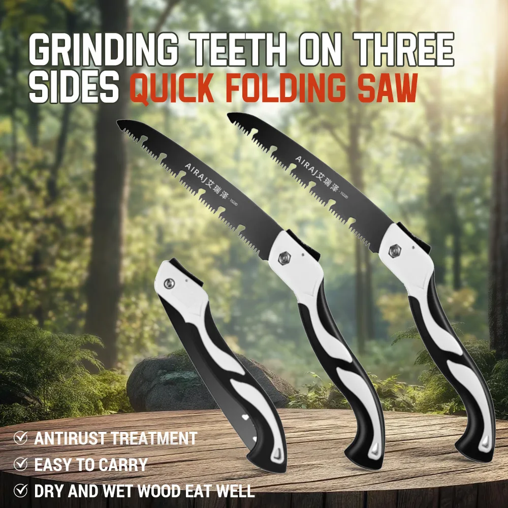 Pruning Saw Folding Hand Saw Tree - เลื่อยมือพับได้อเนกประสงค์สำหรับงานตัดไม้กลางแจ้ง เลื่อยพับพกพาสำหรับงานไม้ เครื่องมือทำสวนและตัดแต่งกิ่งไม้