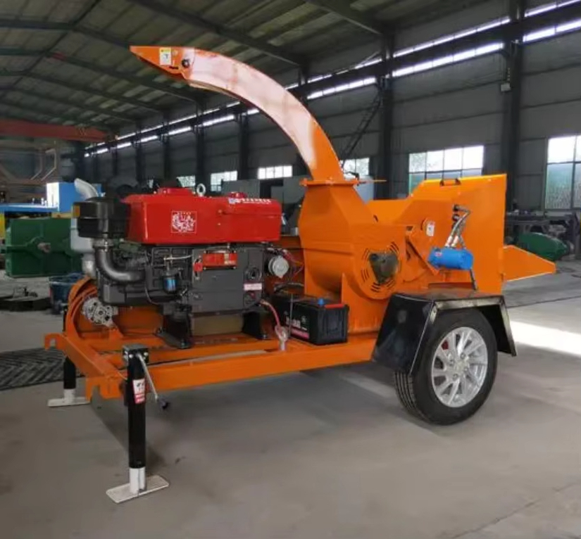 Garden Branch Shredder Wood Chipper - เครื่องย่อยไม้ขนาดใหญ่ กำลังสูง ใช้ได้ทั้งไฟฟ้าและดีเซล สำหรับย่อยกิ่งไม้ กิ่งก้าน ต้นไม้