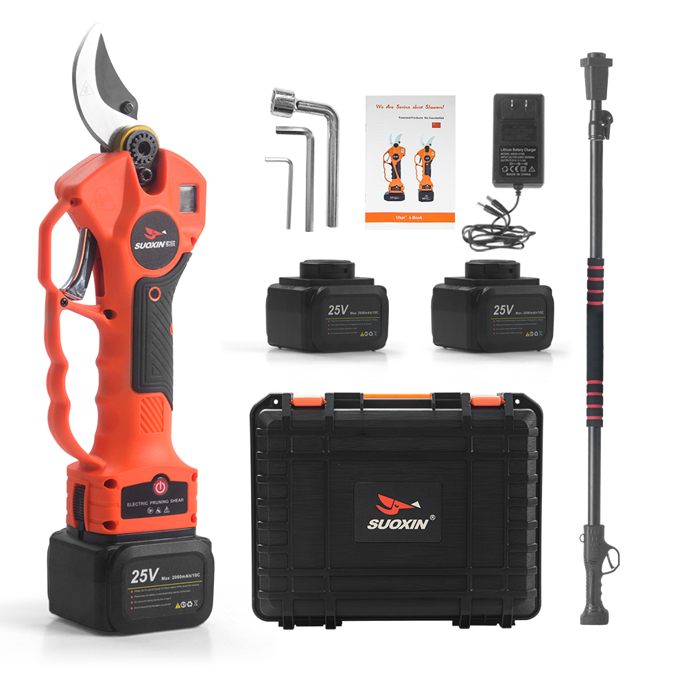 Electric Pruner With Extension Pole - กรรไกรตัดแต่งกิ่งไฟฟ้าขนาด 1.6 นิ้ว พร้อมด้ามต่อเพิ่มความสูง สามารถตัดกิ่งสูงได้ถึง 7.23