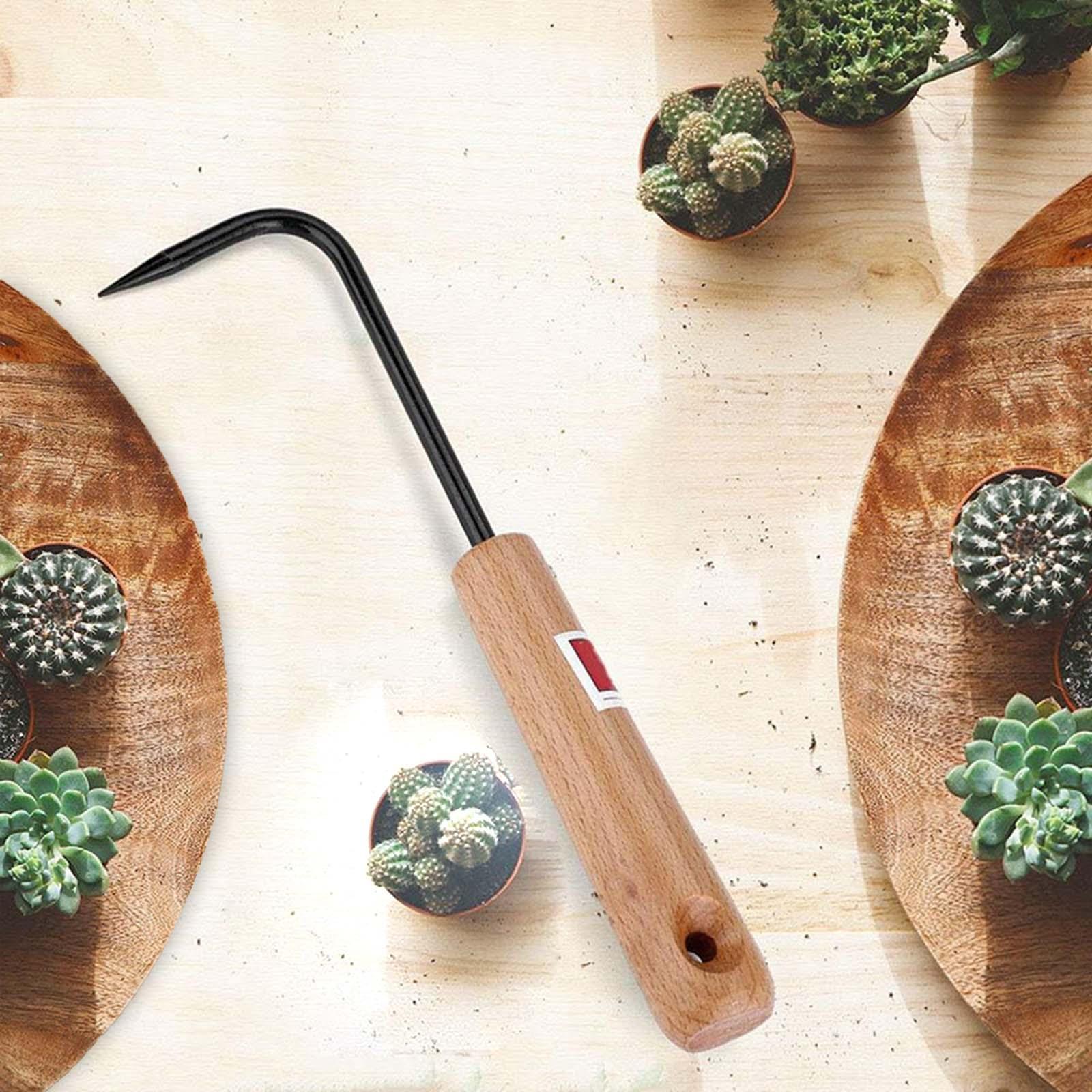 Root Hook Bonsai Repotting Rake - เครื่องมือทำสวนสำหรับบอนไซ ที่คีบและคราดราก ทำจากเหล็กแมงกานีสแข็งแรง ออกแบบตามหลักสรีรศาสตร์ สำหรับย้ายกระถางต้นไม้