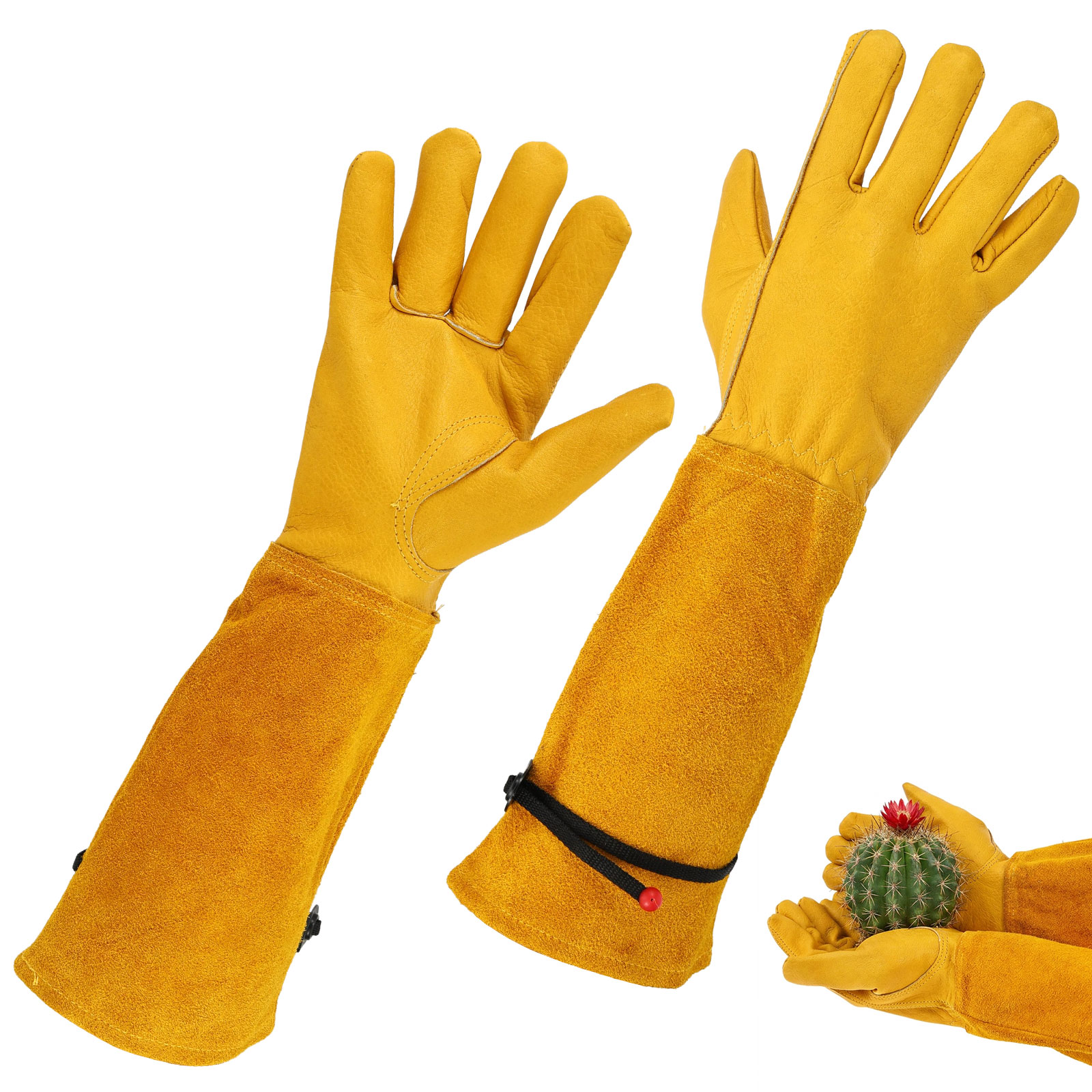 Gardening Gloves Thorn Proof Leather - ถุงมือทำสวนยาวพิเศษ ป้องกันหนาม ทำจากหนัง สำหรับจัดดอกไม้ ป้องกันแขนยาวพิเศษ ถุงมือป้องกันส่วนบุคคลสำหรับทำสวน