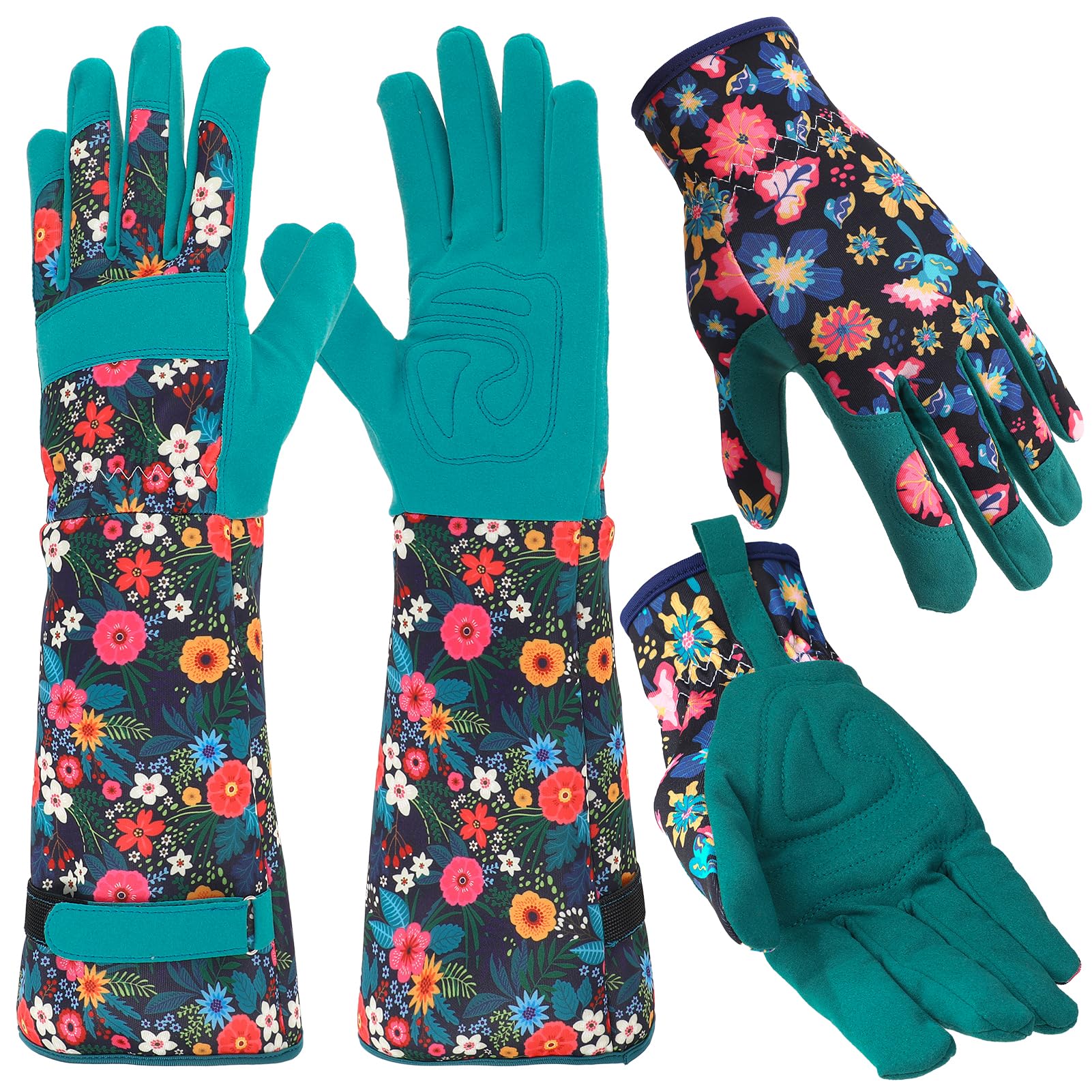 Gardening Gloves Thorn Proof Leather - ถุงมือทำสวน 2 คู่ ป้องกันหนาม สำหรับผู้หญิง ถุงมือทำสวนหนังแบบยาวและแบบสั้น