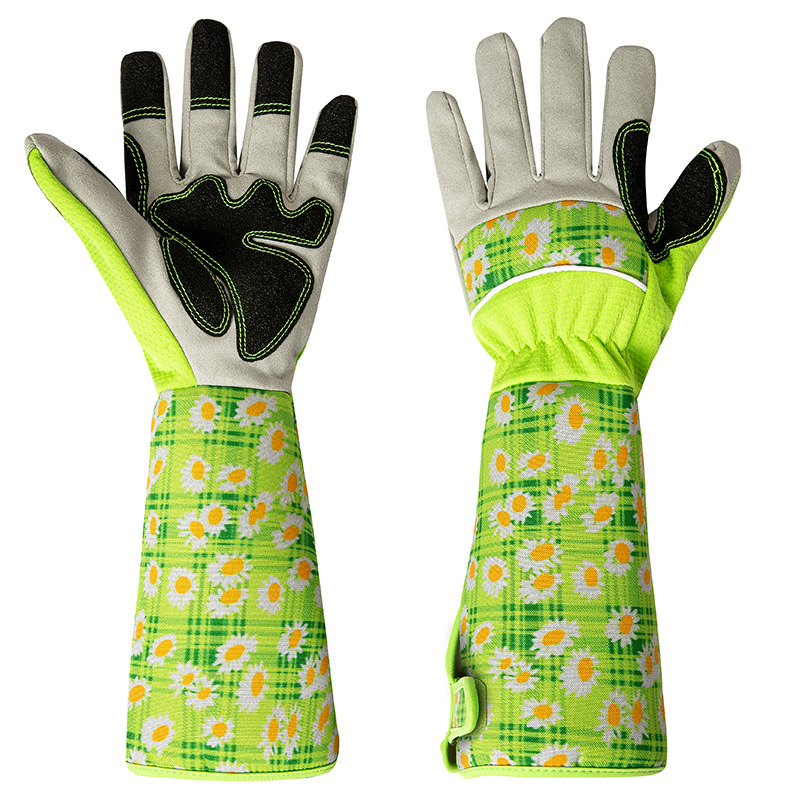 ถุงมือทำสวนสำหรับผู้หญิง แขนยา - Gardening Gloves Thorn Proof Leather บทวิจารณ์และราคา