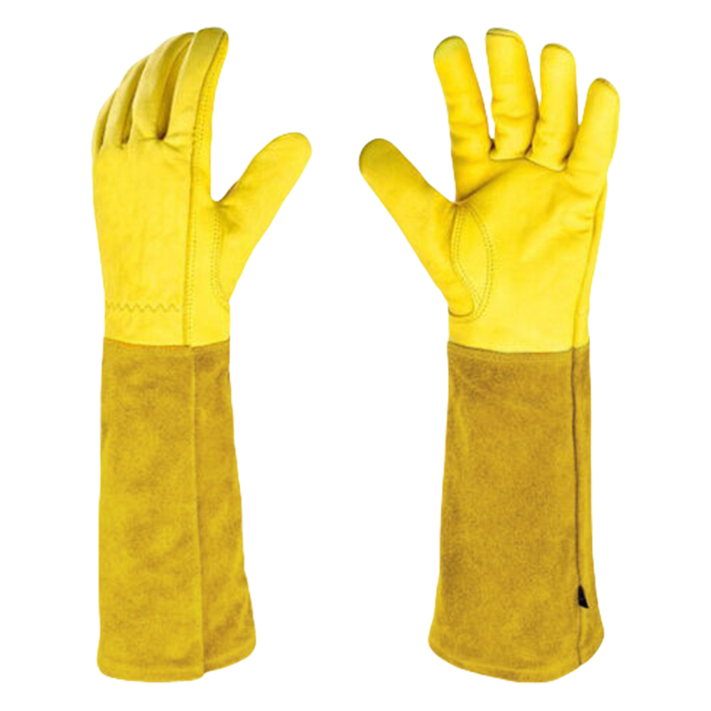 ถุงมือทำสวนกันหนามยาว 1 คู่ ถุ - Gardening Gloves Thorn Proof Leather บทวิจารณ์และราคา