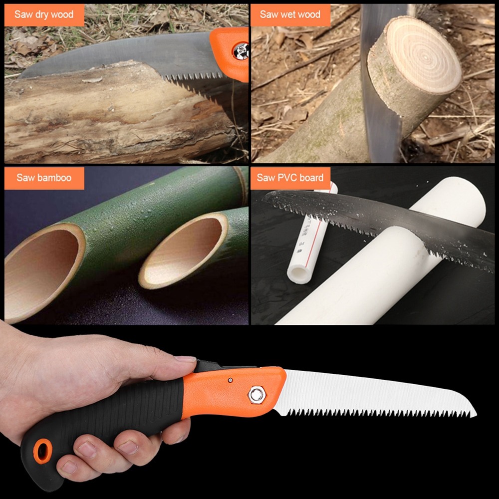 เลื่อยตัดกิ่งพับได้สีส้ม เหล็ก - Pruning Saw Folding Hand Saw Tree บทวิจารณ์และราคา