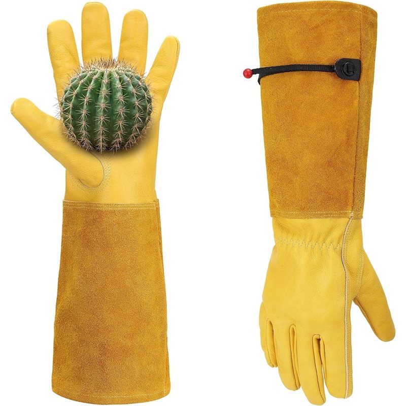 ถุงมือหนังกันหนาม ระบายอากาศได - Gardening Gloves Thorn Proof Leather บทวิจารณ์และราคา