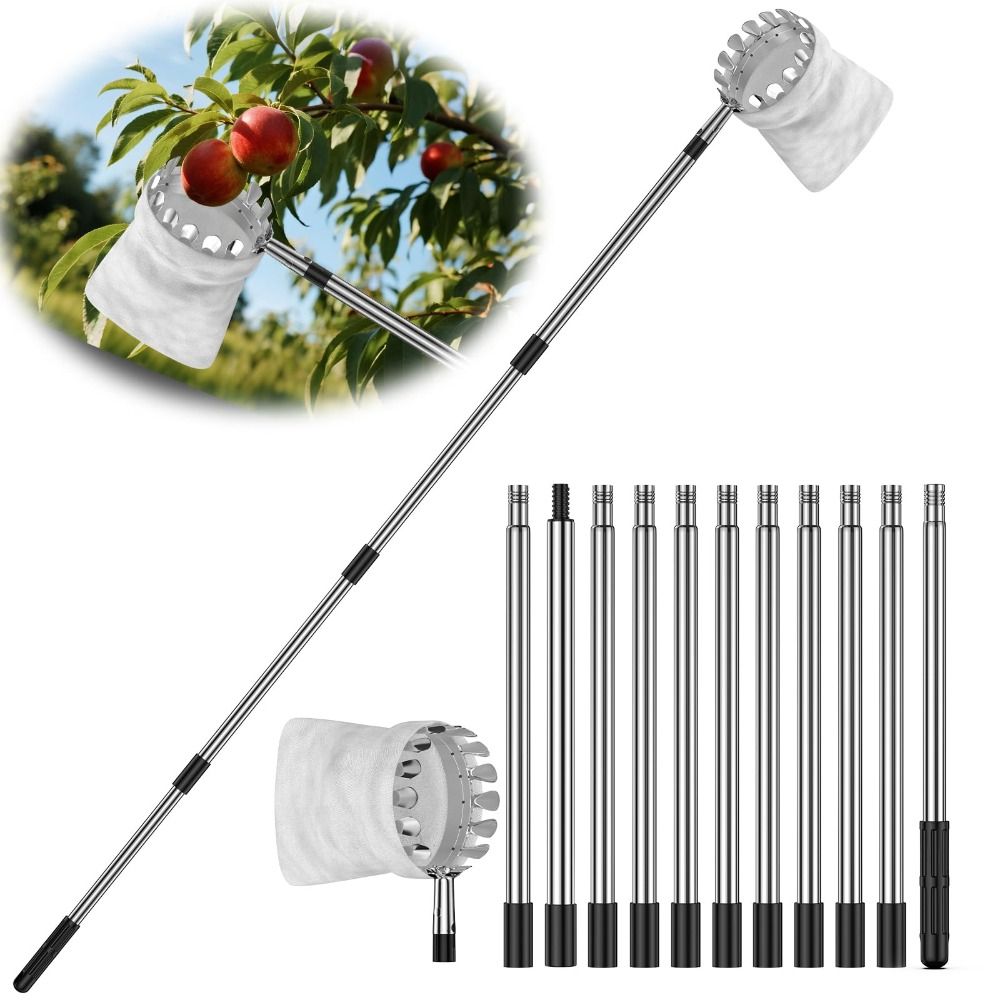 เครื่องเก็บผลไม้สแตนเลสแบบยืดห - Fruit Picker Basket Telescopic Pole บทวิจารณ์และราคา