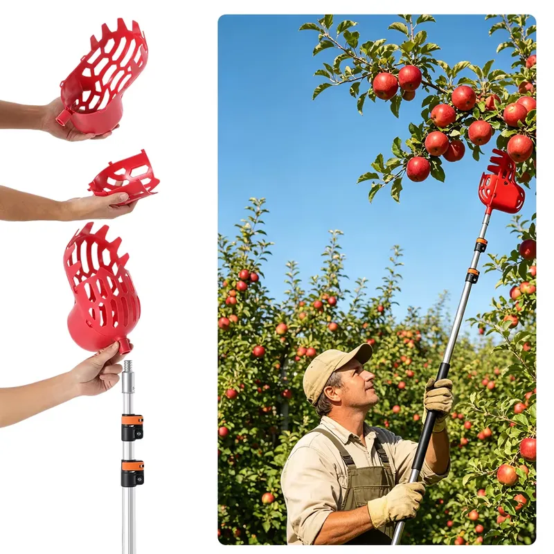 เครื่องมือเก็บผลไม้แบบใช้มือ   - Fruit Picker Basket Telescopic Pole บทวิจารณ์และราคา