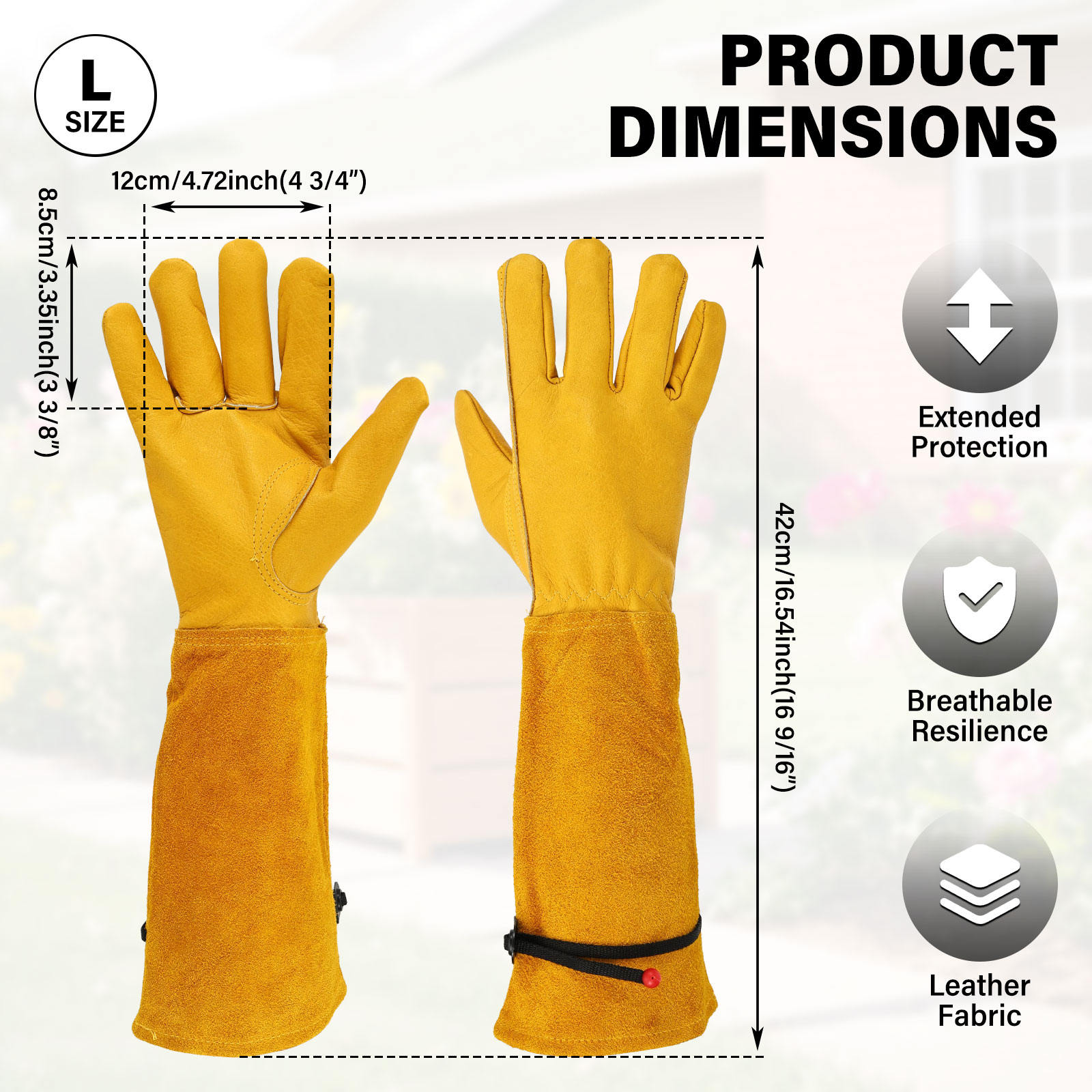 ถุงมือทำสวนแบบยาว สายรัดปรับได - Gardening Gloves Thorn Proof Leather บทวิจารณ์และราคา