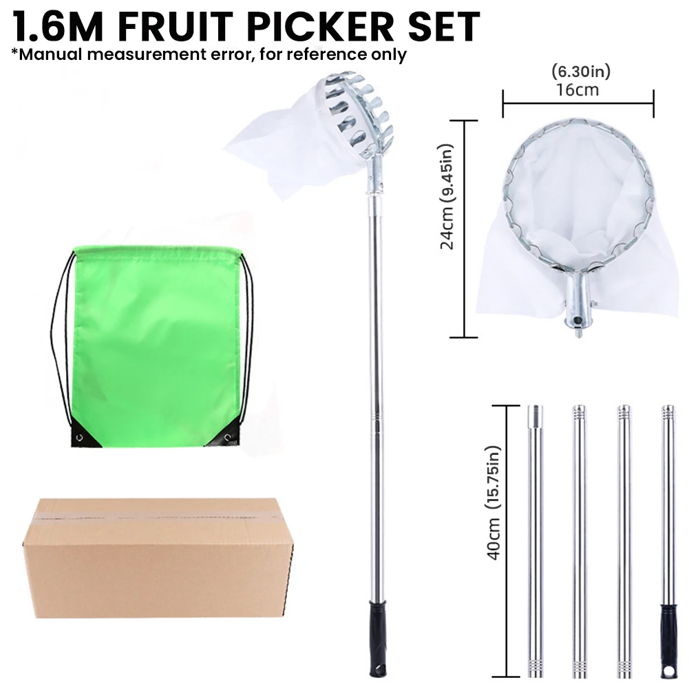 1.6-4M ผลไม้ Picker เครื่องมือ - Fruit Picker Basket Telescopic Pole บทวิจารณ์และราคา