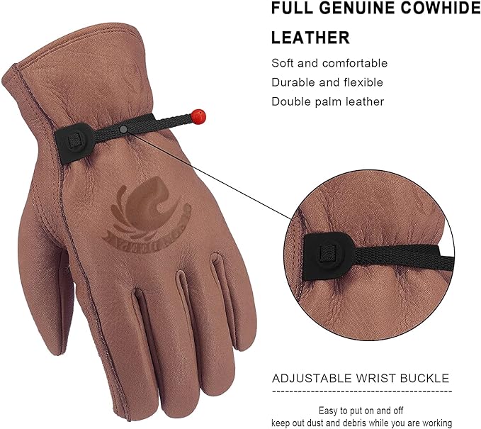 ถุงมือหนัง Cowhide สําหรับผู้ช - Gardening Gloves Thorn Proof Leather บทวิจารณ์และราคา