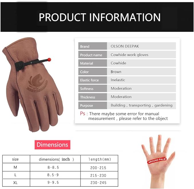 ถุงมือหนัง Cowhide สําหรับผู้ช - Gardening Gloves Thorn Proof Leather บทวิจารณ์และราคา