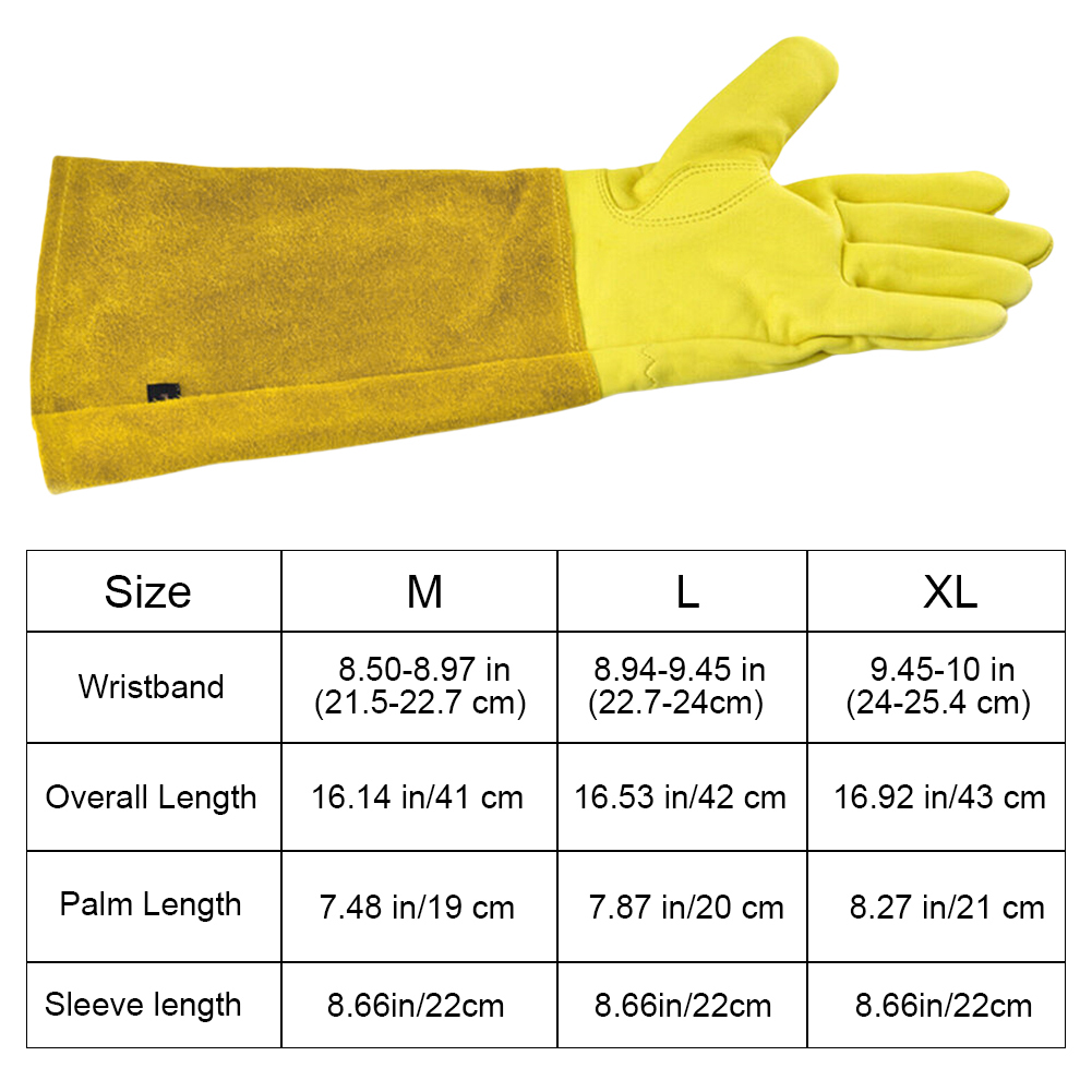 ถุงมือทำสวนกันหนามยาว 1 คู่ ถุ - Gardening Gloves Thorn Proof Leather บทวิจารณ์และราคา