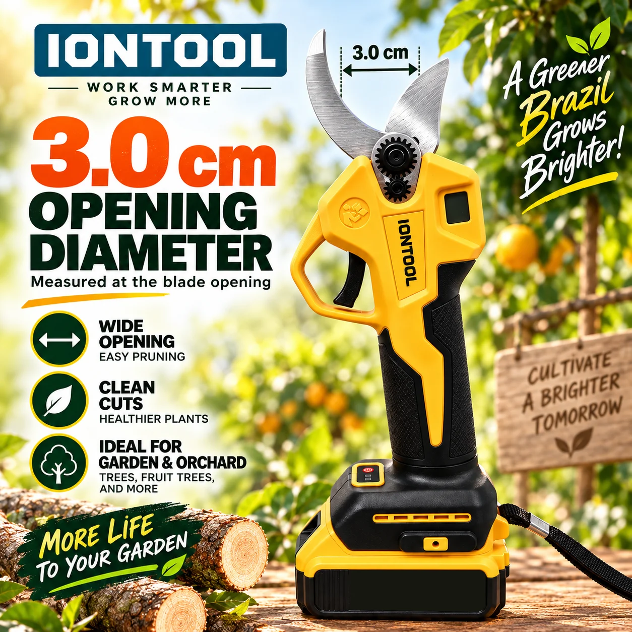 กรรไกรตัดแต่งกิ่งไฟฟ้าไร้สาย I - Cordless Electric Pruning Shears 30Mm บทวิจารณ์และราคา