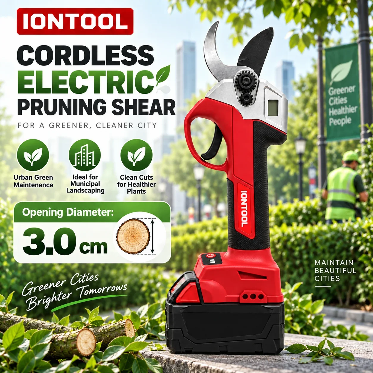 กรรไกรตัดแต่งกิ่งไม้ไฟฟ้าไร้สา - Cordless Electric Pruning Shears 30Mm บทวิจารณ์และราคา