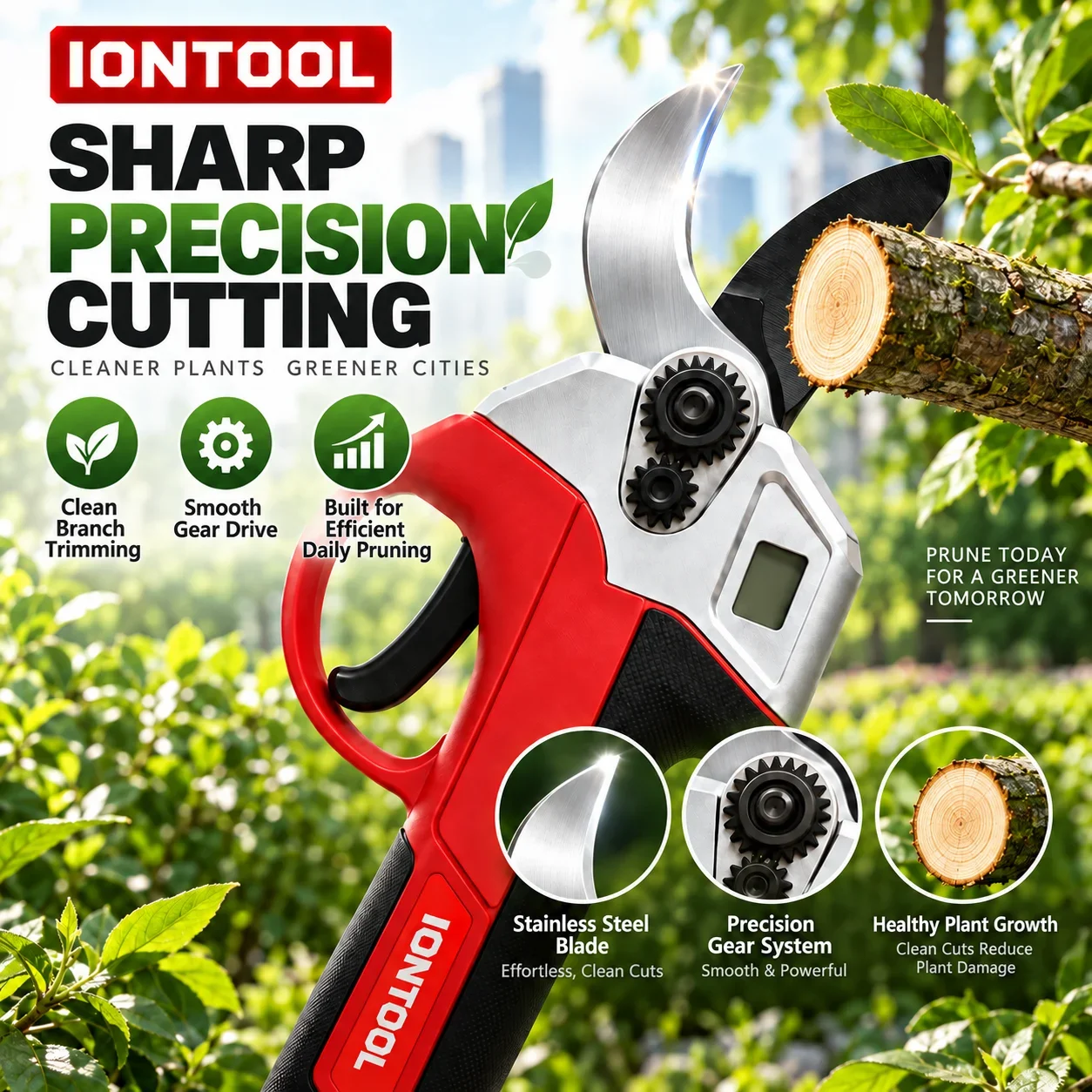 กรรไกรตัดแต่งกิ่งไม้ไฟฟ้าไร้สา - Cordless Electric Pruning Shears 30Mm บทวิจารณ์และราคา