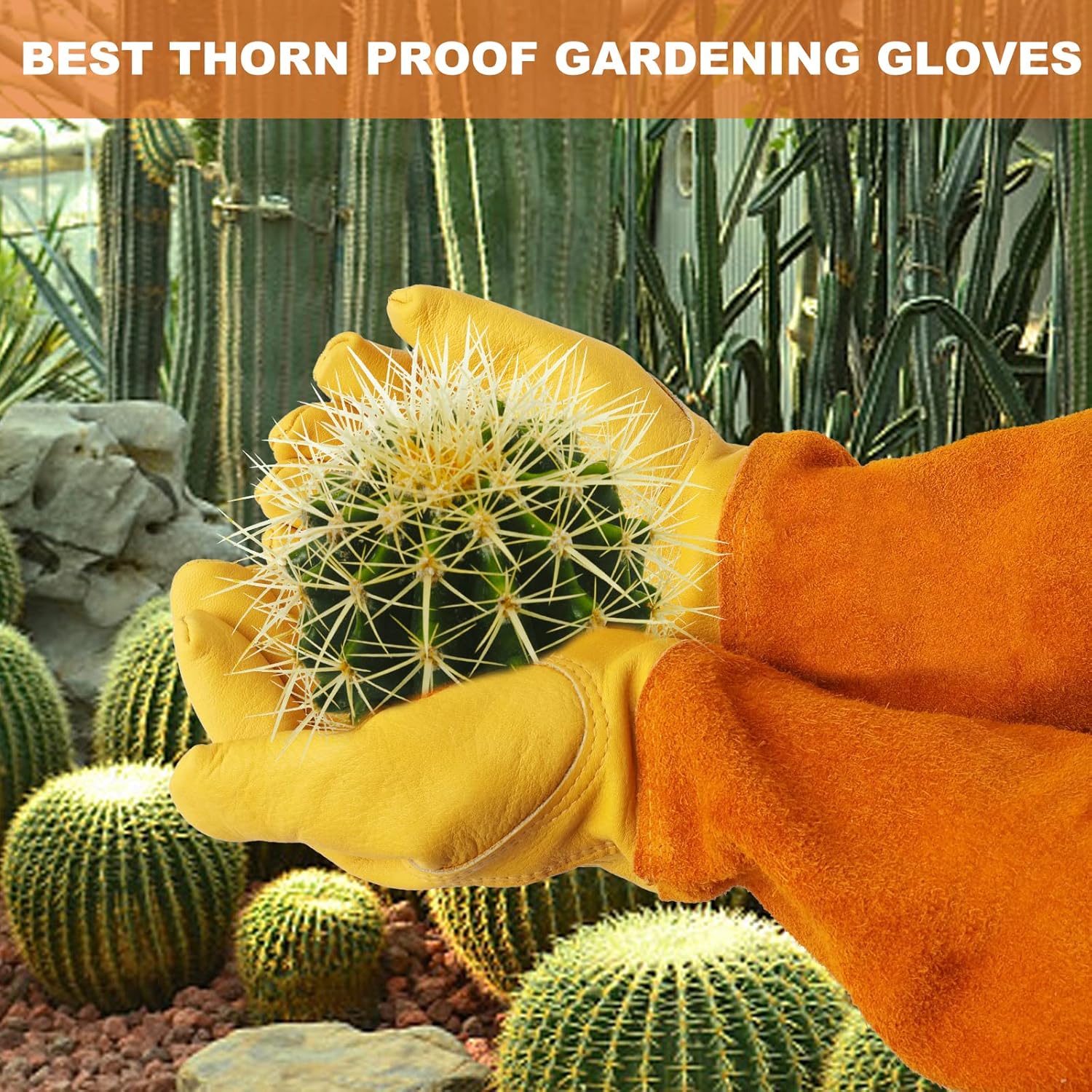 ถุงมือหนังสำหรับทำสวน ขนาด S-X - Gardening Gloves Thorn Proof Leather บทวิจารณ์และราคา