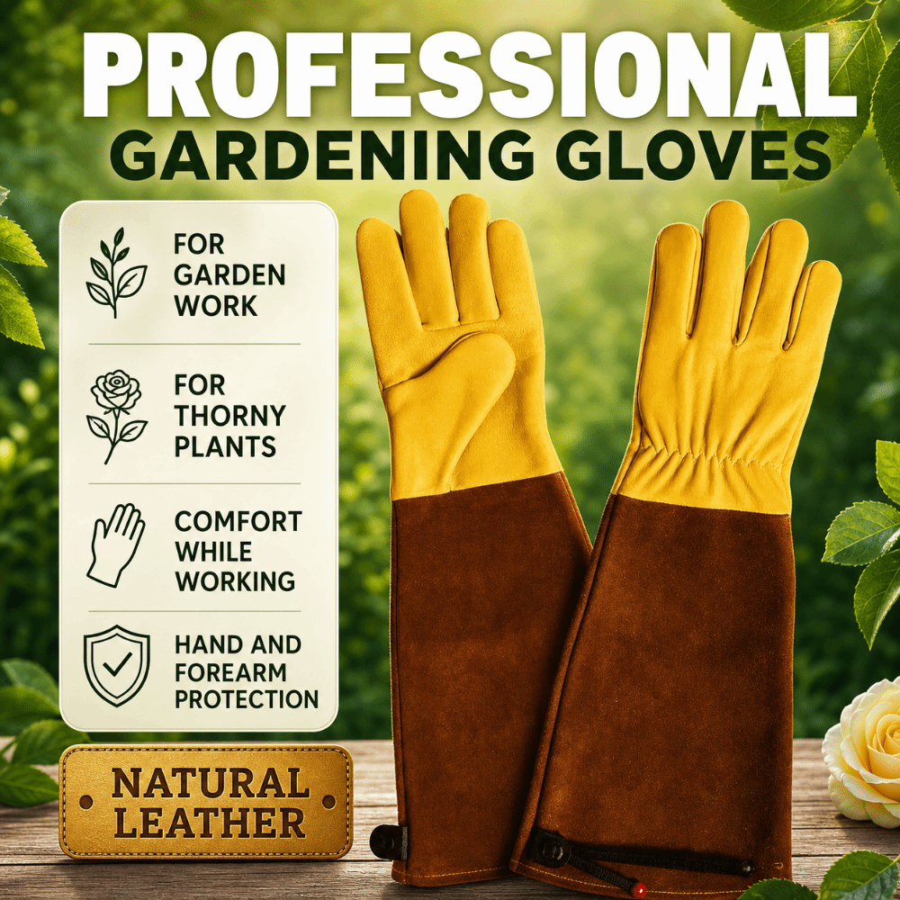 ถุงมือหนังวัวสำหรับทำสวน ป้องก - Gardening Gloves Thorn Proof Leather บทวิจารณ์และราคา
