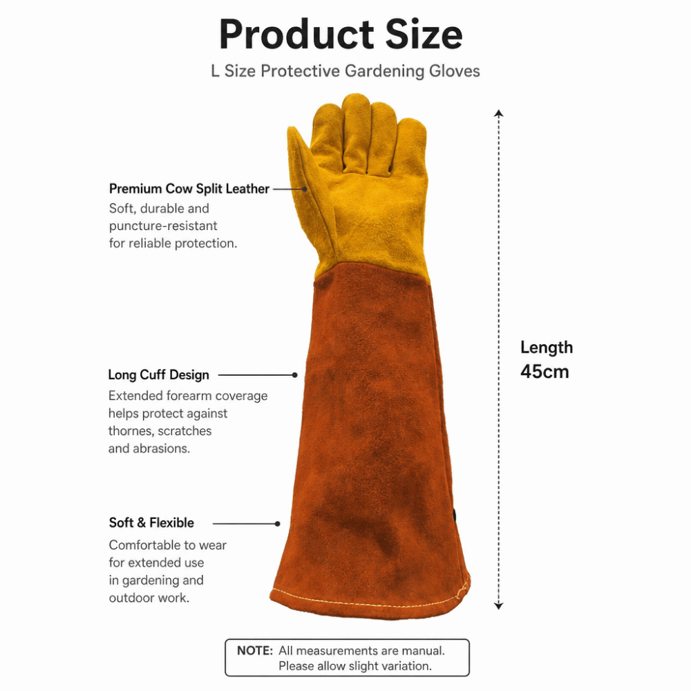 ถุงมือหนังวัวสำหรับทำสวน ป้องก - Gardening Gloves Thorn Proof Leather บทวิจารณ์และราคา