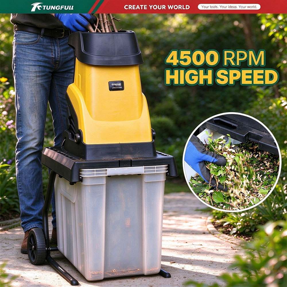 เครื่องย่อยไม้ไฟฟ้า 2500W เครื - Garden Branch Shredder Wood Chipper บทวิจารณ์และราคา