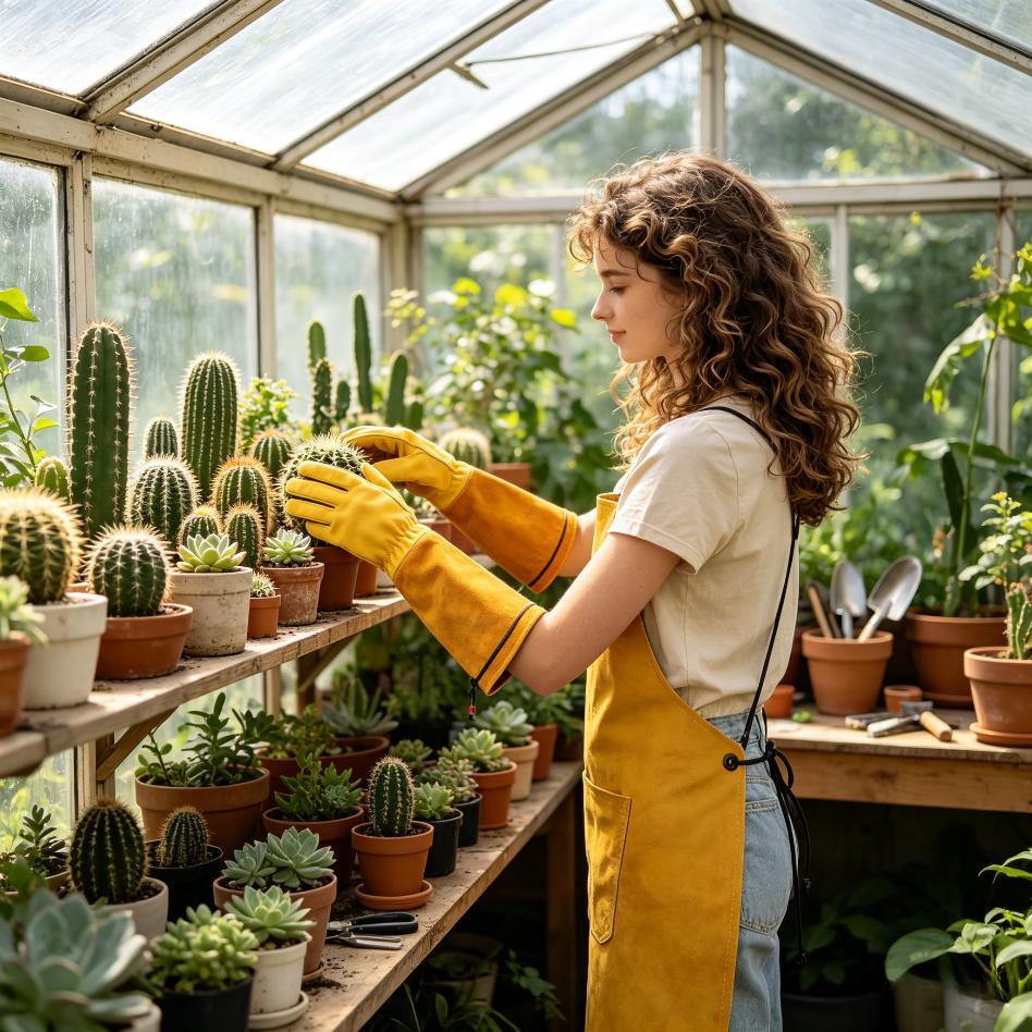 ถุงมือทำสวน หนังแท้ ระบายอากาศ - Gardening Gloves Thorn Proof Leather บทวิจารณ์และราคา