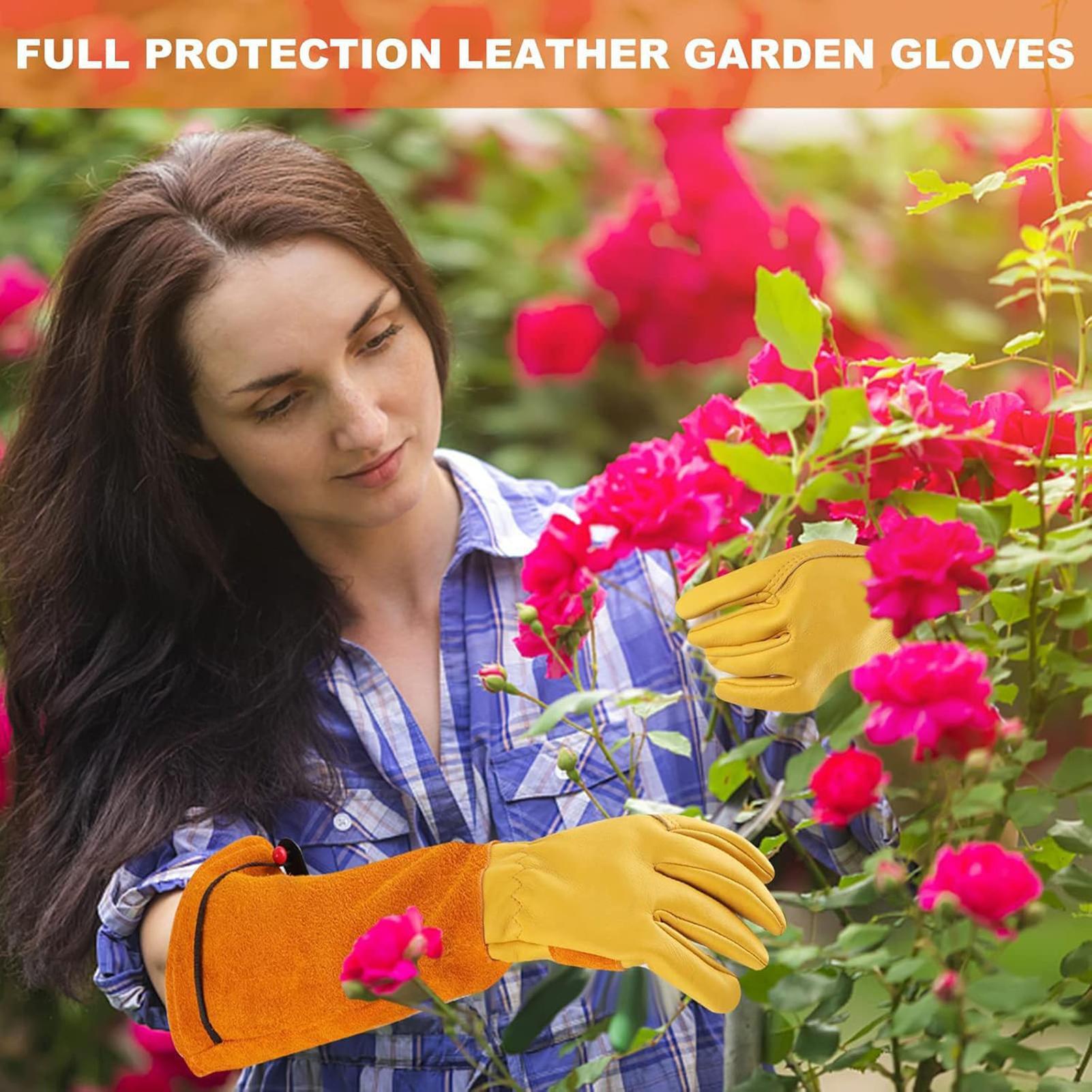 ถุงมือทำสวน หนังแท้ ระบายอากาศ - Gardening Gloves Thorn Proof Leather บทวิจารณ์และราคา