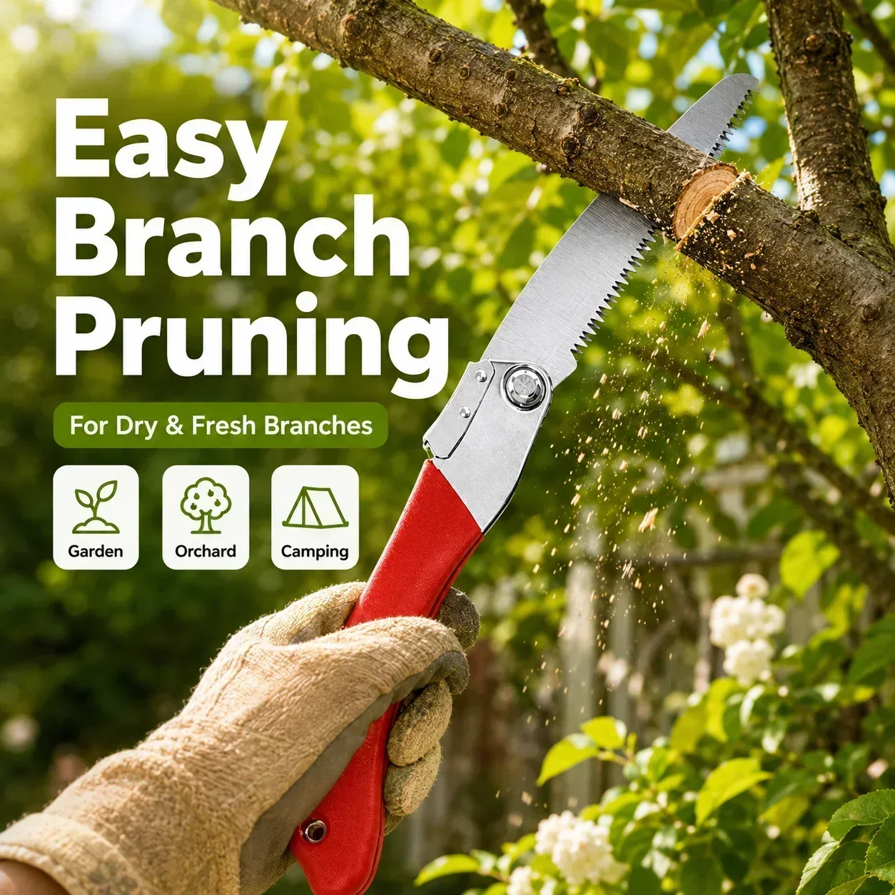 เลื่อยตัดกิ่งแบบพับได้ 210 มม. - Pruning Saw Folding Hand Saw Tree บทวิจารณ์และราคา